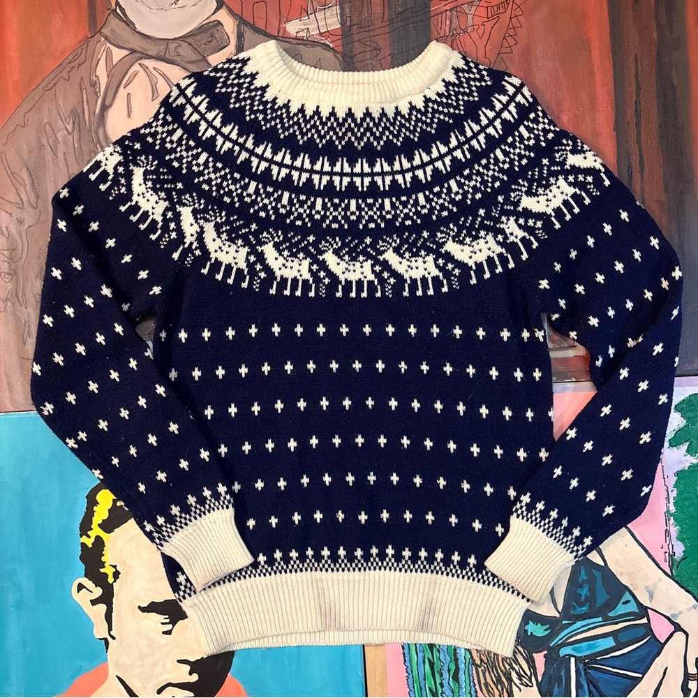 Christopher Rand Navy and White Sweater